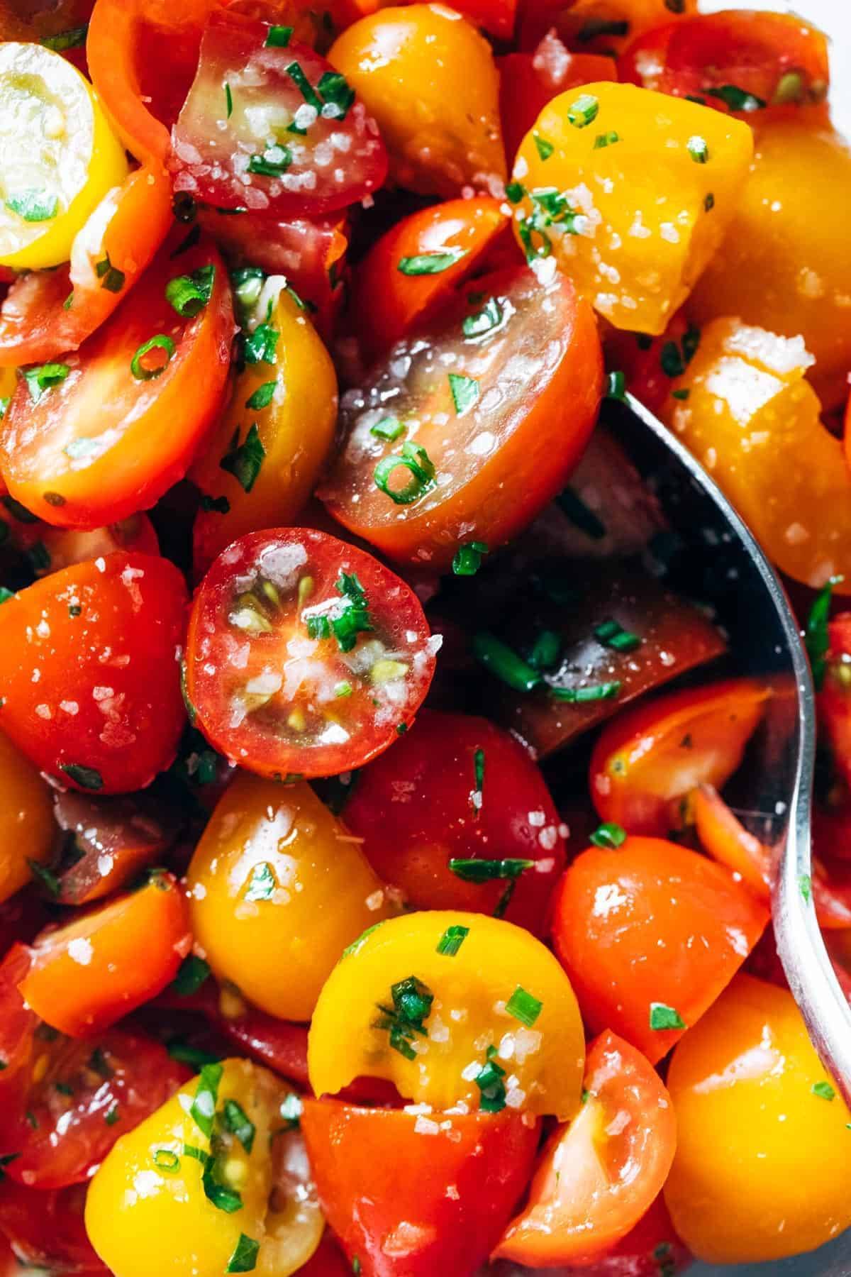 Marinated tomatoes.