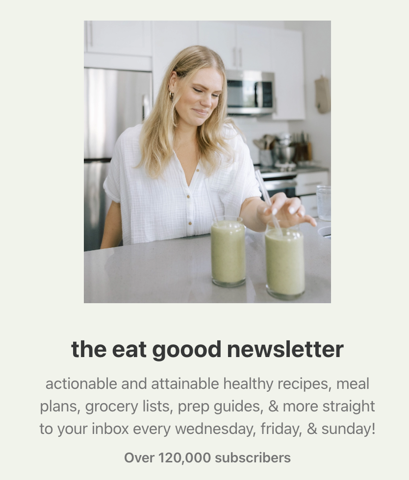 A screenshot of the bio of the "eat goood newsletter"