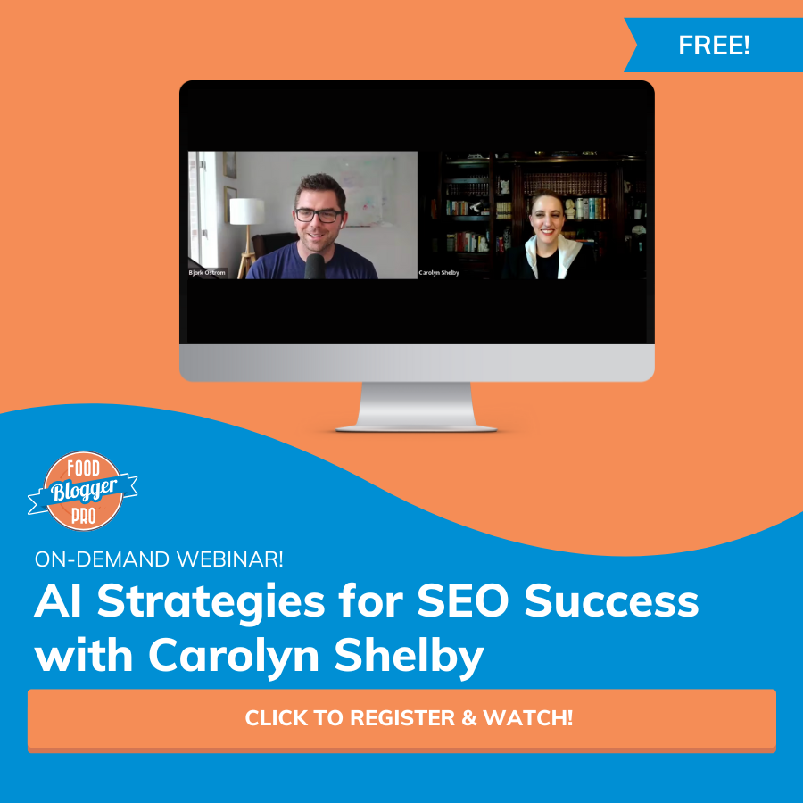 Promo graphic for AI Strategies for SEO Success webinar.